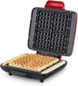 Deluxe Non-Stick Waffle Maker - 1200W with Versatile Breakfast Options, Hash Brown Feature, and Easy Clean Design in Red