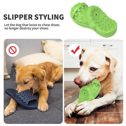 Squeaky Dog Chew Toy for Aggressive Chewers - Shoe Shape Teeth Cleaning Toy