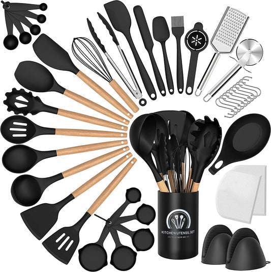 Professional 44-Piece Silicone Non-Stick Heat Resistant Kitchen Utensil Set