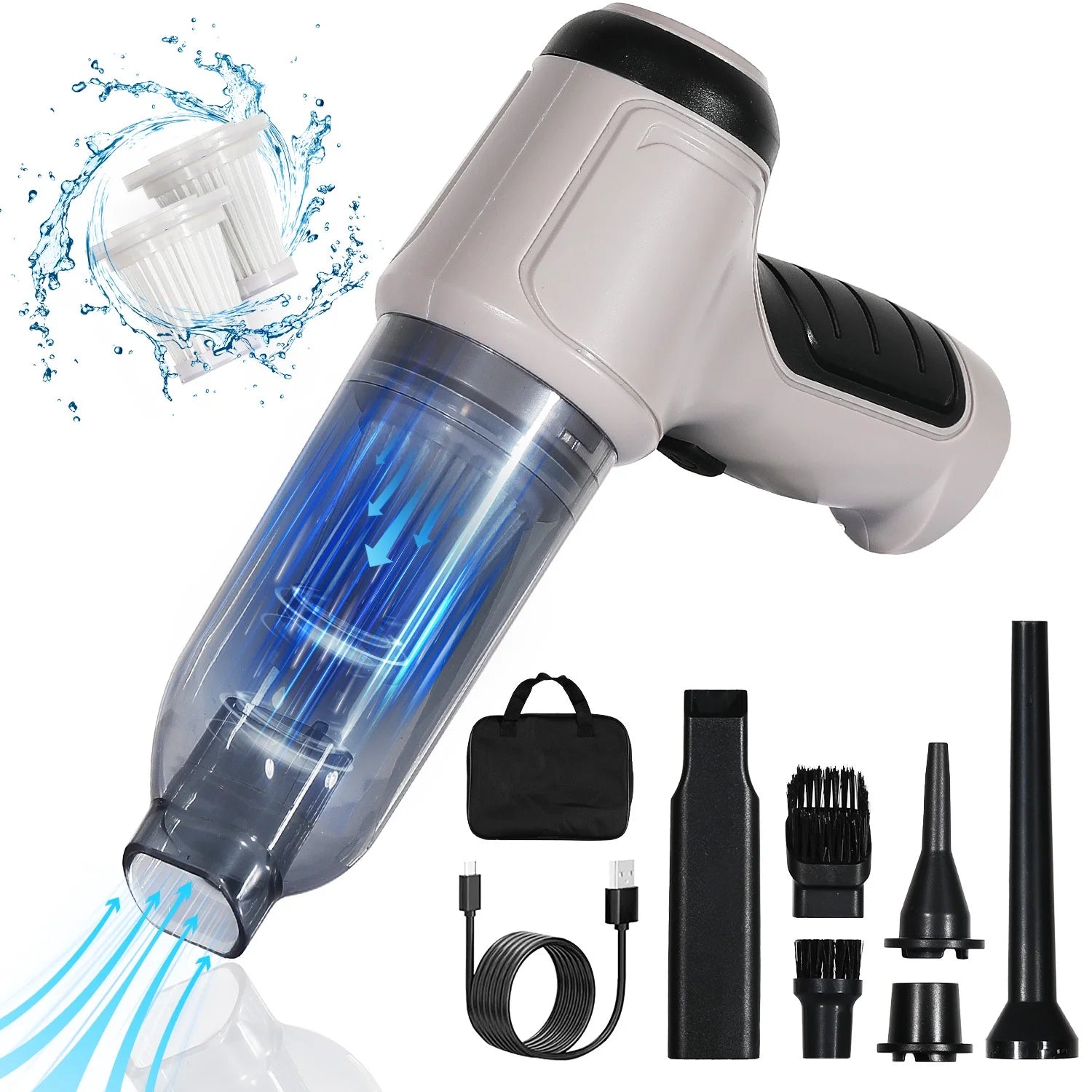 Cordless Handheld Vacuum Cleaner, 9000PA Portable and Lightweight USB Rechargeable Mini Vacuum for Home, Pet, and Car Cleaning