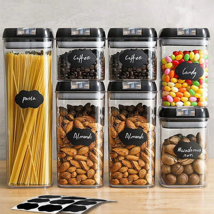 Ultimate 7-Piece Airtight Food Storage Container Set - Includes 8 Labels & Chalk Marker - BPA-Free for Perfect Kitchen & Pantry Organization