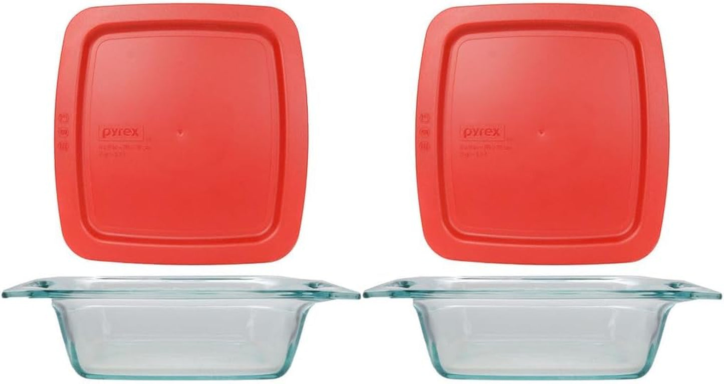 4-Pack Glass Bakeware and Food Storage Set with BPA-Free Lids - Dishwasher, Microwave, Freezer, and Pre-Heated Oven Safe