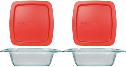 4-Pack Glass Bakeware and Food Storage Set with BPA-Free Lids - Dishwasher, Microwave, Freezer, and Pre-Heated Oven Safe