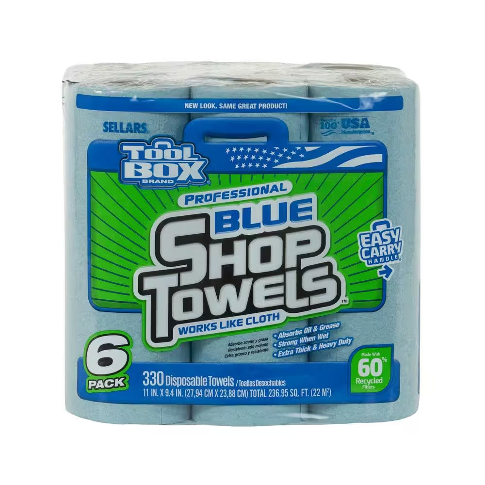 Z400 Blue 55-Count Shop Towel Cleaning Wipes (Pack of 6)