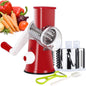 Hand Crank Rotary Cheese Grater and Kitchen Shredder with Three Drum Blades for Cheese, Vegetables, Nuts, and More - Green