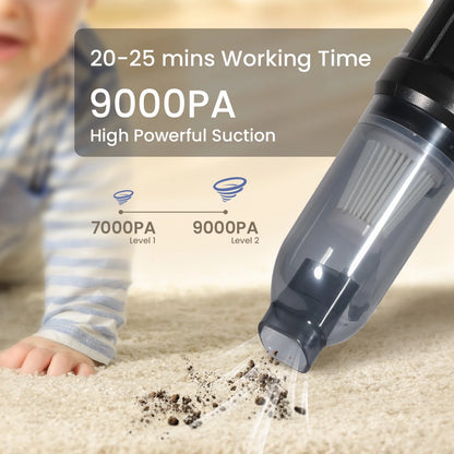 Cordless Handheld Vacuum Cleaner, 9000PA Portable and Lightweight USB Rechargeable Mini Vacuum for Home, Pet, and Car Cleaning