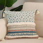 Bohemian Blue Lumbar Pillow Cover – Stylish Moroccan Design with Tassels, Perfect for Sofa, Bedroom, Living Room, and Car - 12 x 20 Inches