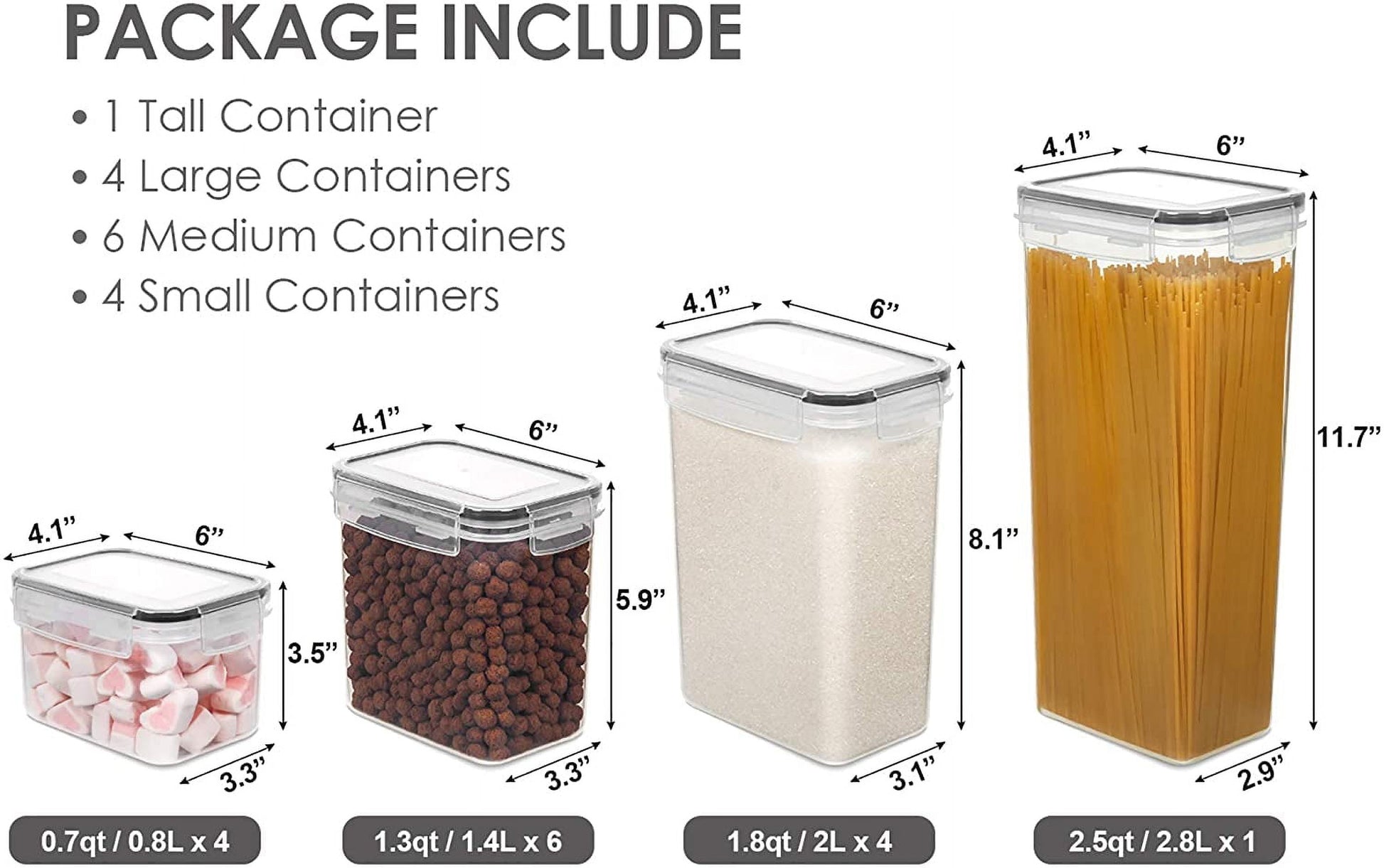 15-Pack BPA-Free Airtight Food Storage Container Set with Lids & 24 Labels for Kitchen Organization