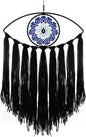 Black Dream Catcher - Evil Eye Wall Hanging for Gothic Decor, Bedroom Ornament and Craft Gift