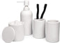 Contemporary Matte Black 4-Piece Bathroom Accessory Set with Soap Dispenser, Q-tip Holder, Tumbler, and Toothbrush Holder