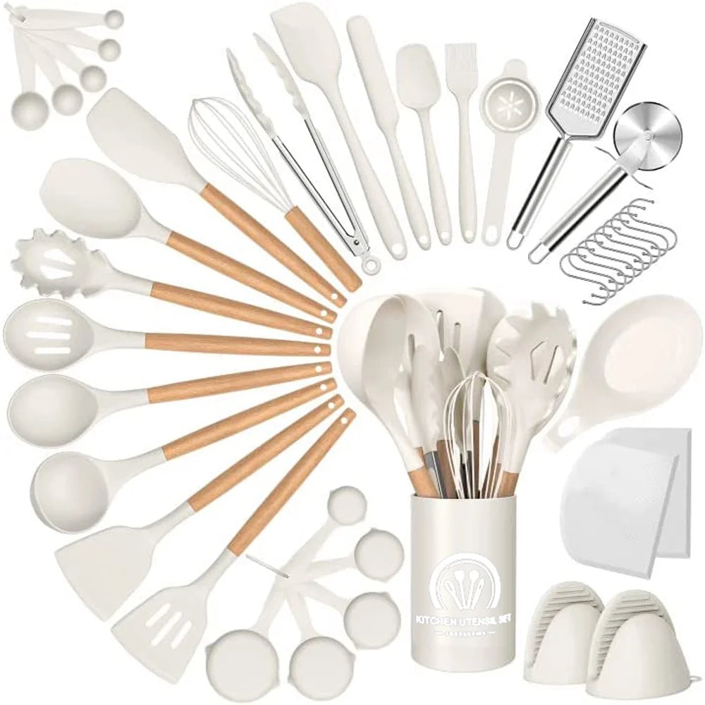 Professional 44-Piece Silicone Non-Stick Heat Resistant Kitchen Utensil Set