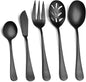 20-Piece Matte Black Stainless Steel Flatware Set with Satin Finish, Service for 4, Dishwasher Safe for Home and Restaurant Use