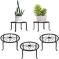 Heavy-Duty Rustproof Iron Plant Stands, Set of 3, 9" Round Flower Pot Holders for Indoor and Outdoor Use - Black