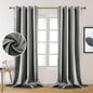 Luxurious Silver Grey Faux Silk Blackout Curtains - 52 x 96 Inches - Thermal Insulated Room Darkening Drapes for Optimal Bedroom Comfort