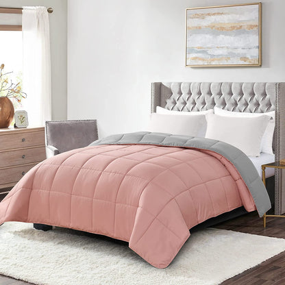 Reversible Twin Comforter in Plum and Light Purple - Ideal for Year-Round Comfort and Style