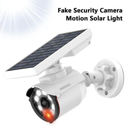 Solar-Powered Outdoor Surveillance Camera with Motion Sensor and LED Floodlight