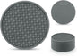 Set of 8 Black Silicone Drink Coasters with Grooved Design, Non-Slip Base, Washable, and Heat Resistant for Wooden Surfaces