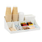 Cup and Condiment Station - Countertop Organizer in Black Finish, Dimensions: 17.87" L x 9.5" W x 6.62" H