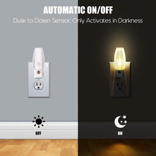 8-Pack Warm White LED Night Lights with Dusk-to-Dawn Sensor for Home Use