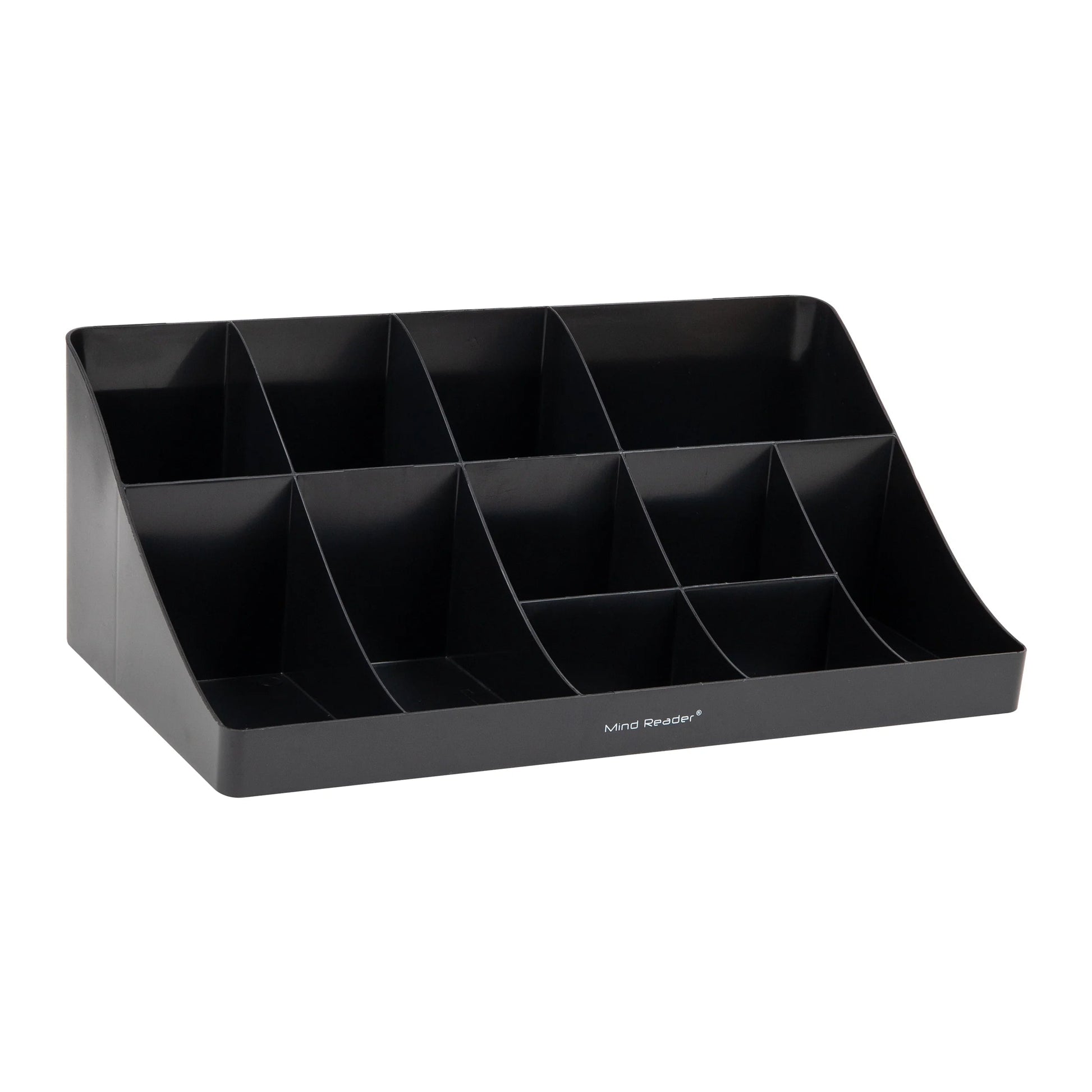 Cup and Condiment Station - Countertop Organizer in Black Finish, Dimensions: 17.87" L x 9.5" W x 6.62" H