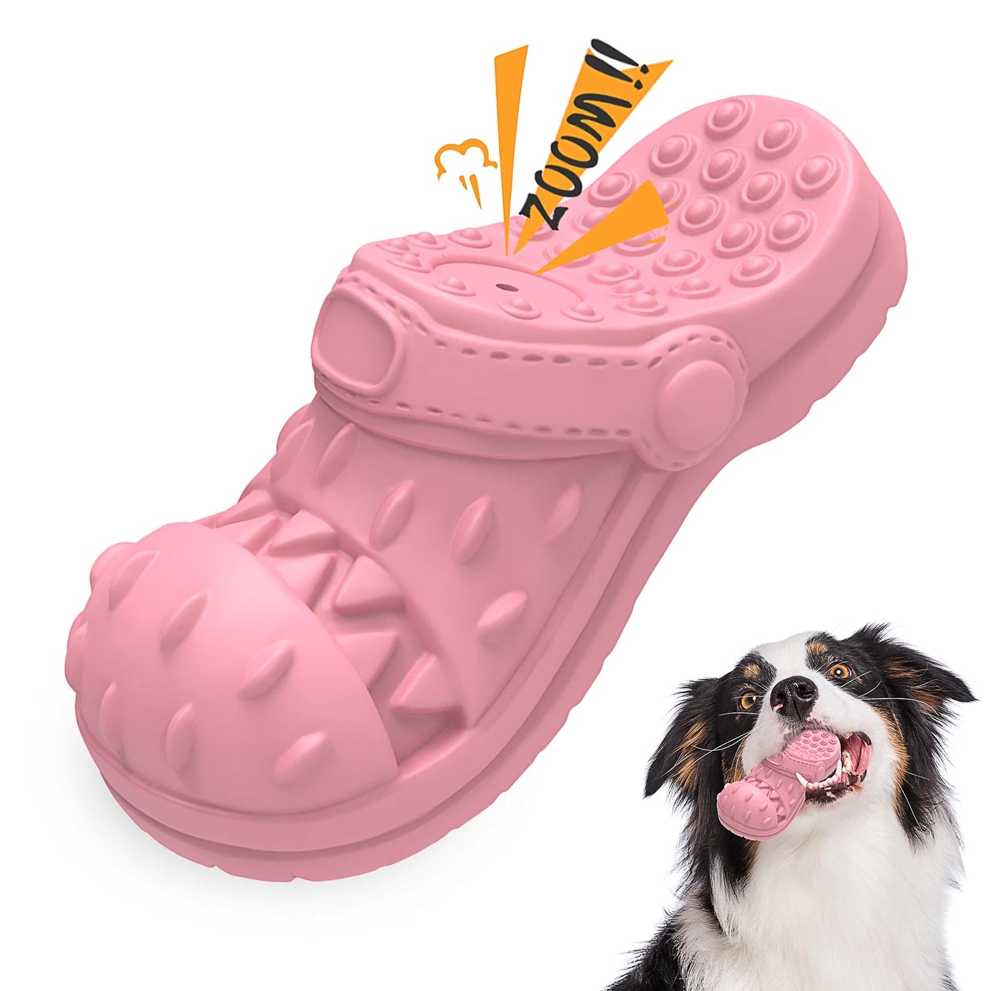 Squeaky Dog Chew Toy for Aggressive Chewers - Shoe Shape Teeth Cleaning Toy